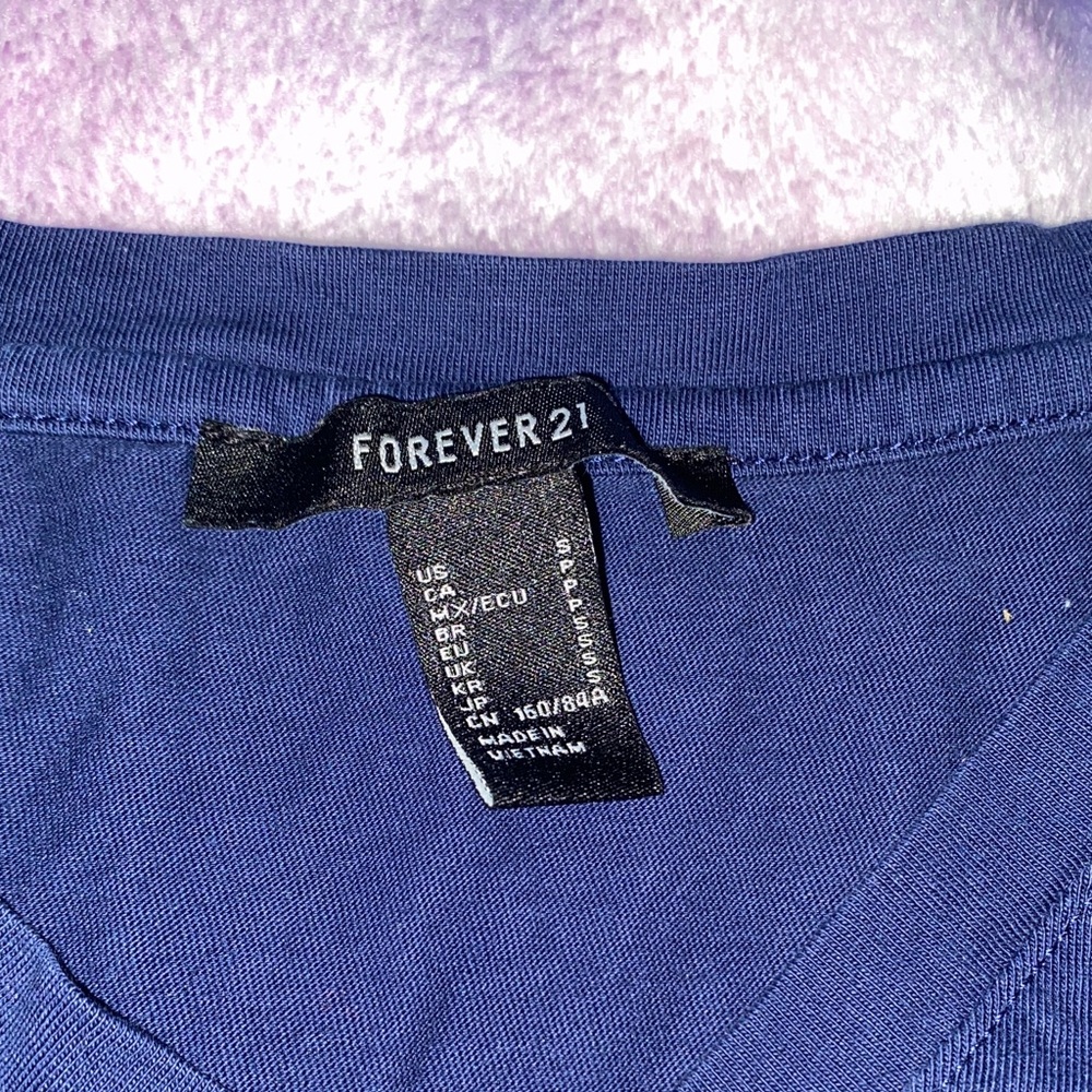 Forever 21 Dark Blue Tie-Front Tank Top - Picture 3 of 4